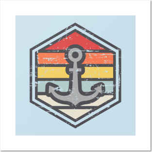 Retro Badge Anchor Light Posters and Art